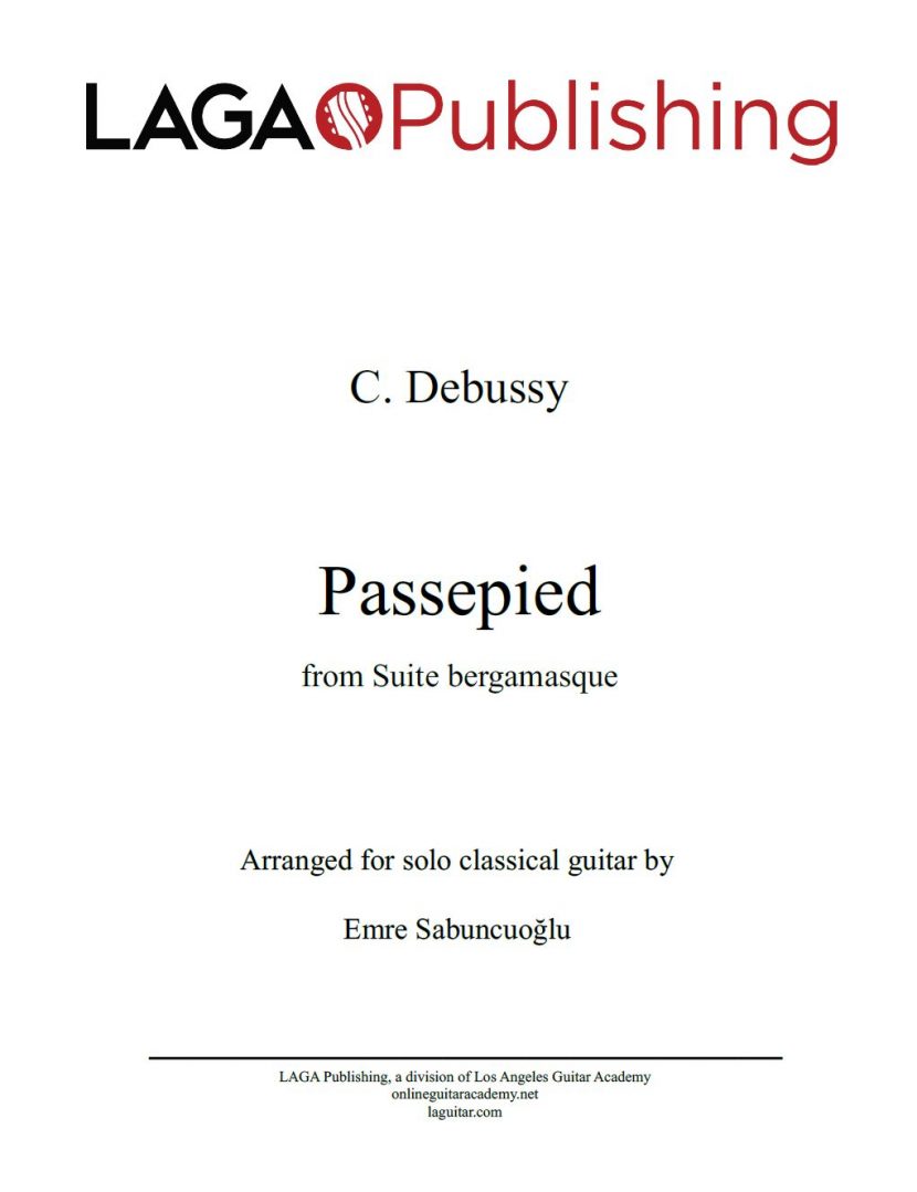 Passepied from Suite Bergamasque by C. Debussy for classical guitar