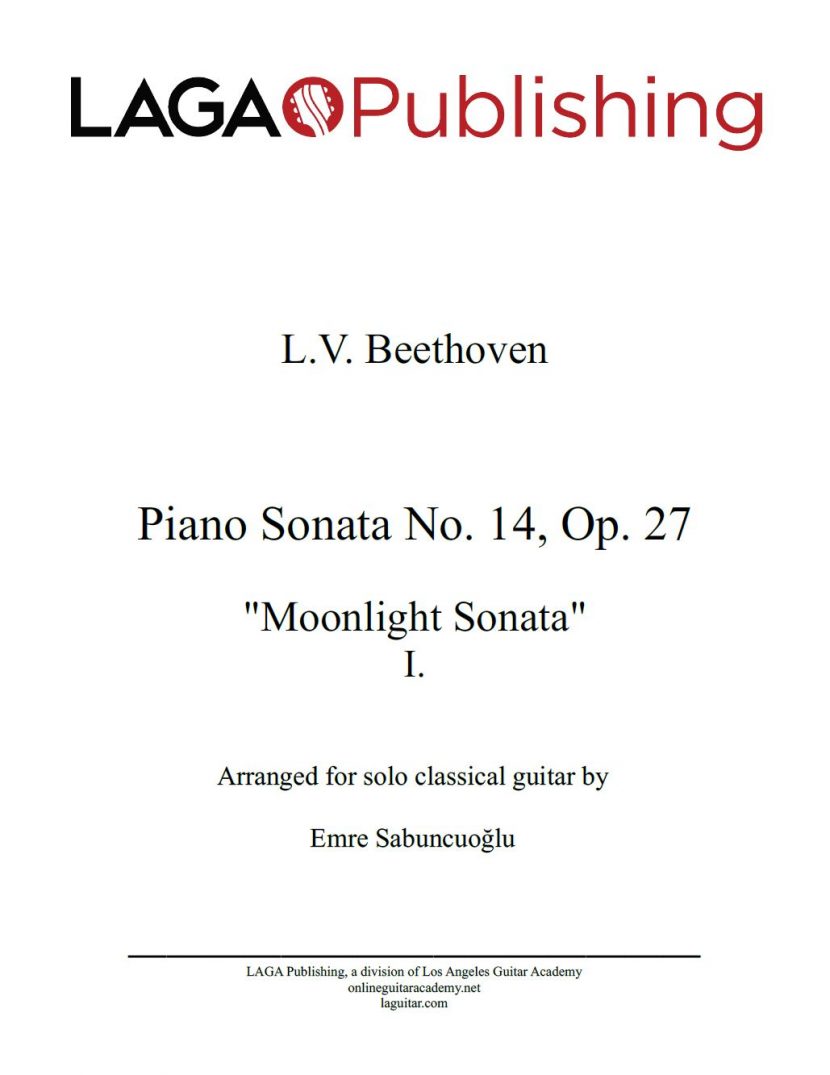 Moonlight Sonata - First Movement by L. V. Beethoven for classical guitar